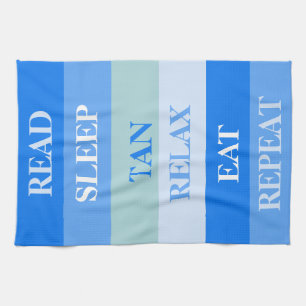 Paño De Cocina Palabras divertidas de las franjas azules