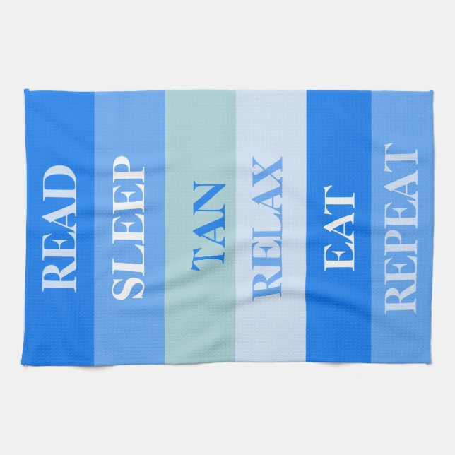 Paño De Cocina Palabras divertidas de las franjas azules (Horizontal)