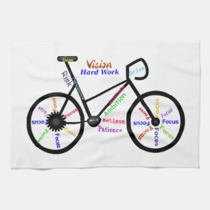 Paño De Cocina Palabras motivacionales, ciclismo, ciclismo, mujer