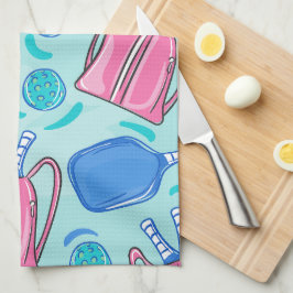 Paño De Cocina Palas de pelota y bolas azul preppy