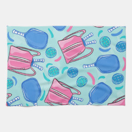 Paño De Cocina Palas de pelota y bolas azul preppy