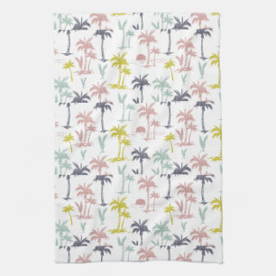 Paño De Cocina Palmera en colores pastel por el modelo de la