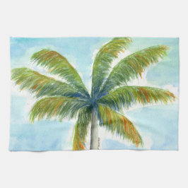 Paño De Cocina palmera tropical Beach en un día soleado