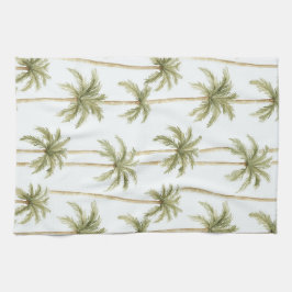 Paño De Cocina Palmeras blancas verdes tropicales