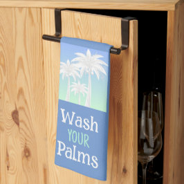 Paño De Cocina Palmeras De La Isla De La Playa Azul Ombre