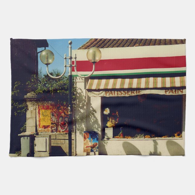 Paño De Cocina Panadería de aldeas francesas (Horizontal)