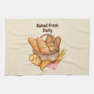 Paño De Cocina Panadería de pan y panecillos recién horneados tod