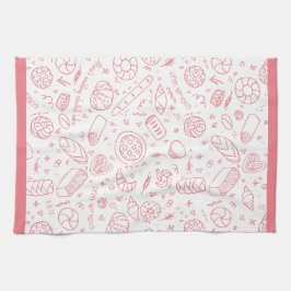 Paño De Cocina Panadería Dibujada a Mano Patrón Tema Challah