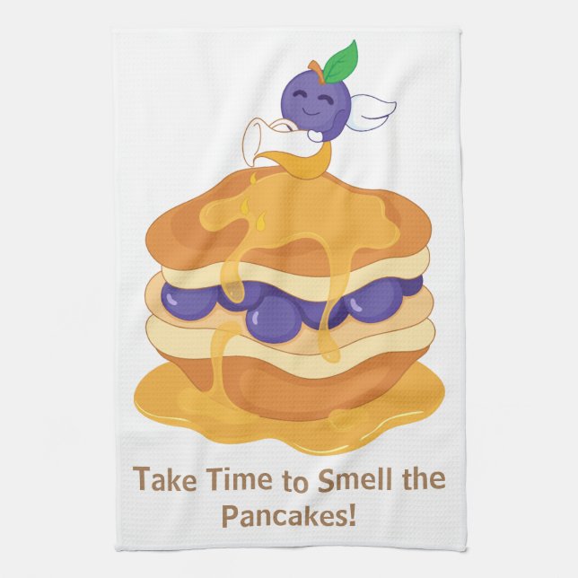 Paño De Cocina Pancakes Blueberry Cute Funny gracioso (Vertical)