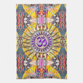 Paño De Cocina Pancarta de hippy Goa Solar Purple OM Cloner