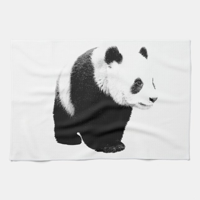 Paño De Cocina Panda blanco y negro (Horizontal)