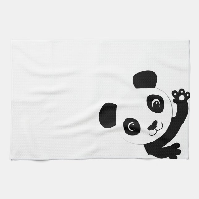 Paño De Cocina Panda que agita (Horizontal)