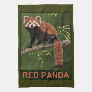 Paño De Cocina Panda rojo