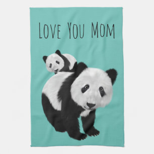 Paño De Cocina Pandas Super Cute Personalizados - Colo Cambiable