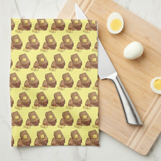 Paño De Cocina Panecillos de pan de pan de banana Mantequilla de  (Doblado Cuarto)