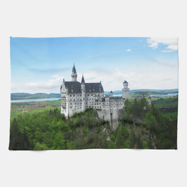 Paño De Cocina Panorama de Neuschwanstein (Horizontal)