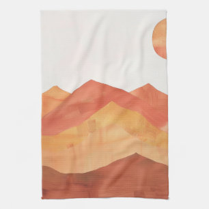 Paño De Cocina Panorama minimalista de las montañas del Boho