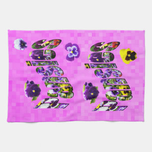 Paño De Cocina Pansies Con Pansies En Rosa,