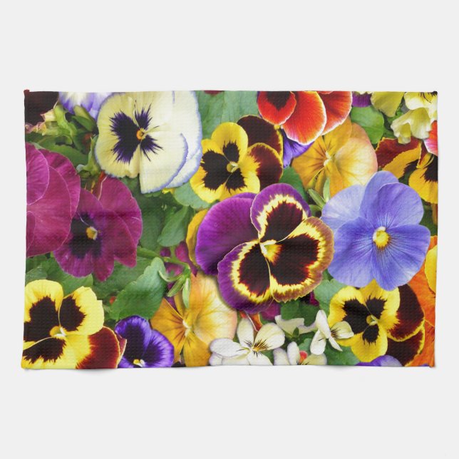 Paño De Cocina Pansies de bonito (Horizontal)