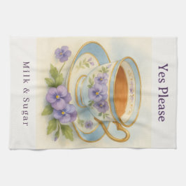 Paño De Cocina Pansy Teacup Tea Towel | Yes Please Milk & Sugar