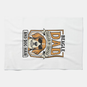 Paño De Cocina Papá Beagle Impulsado por Café y Camiseta de Pelo 