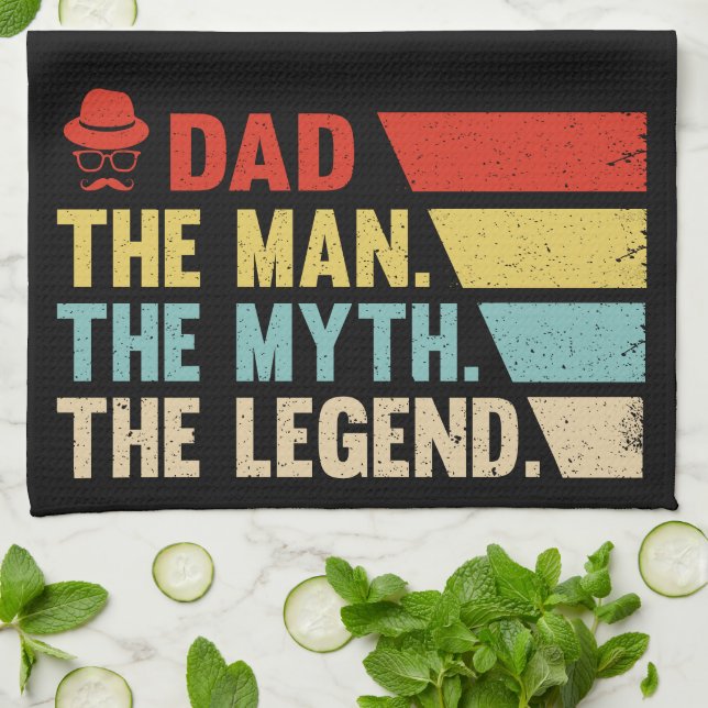 Paño De Cocina Papá. El Hombre, El Mito, La Leyenda. (Doblado)