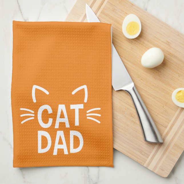 Paño De Cocina Papá Gato Con Orejas Y Whiskers (Doblado Cuarto)