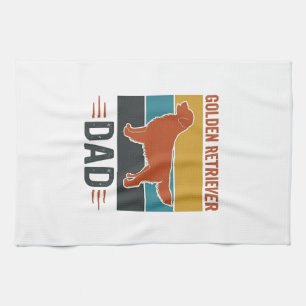 Paño De Cocina Papá Golden Retriever Diseño Vintage Amante Perros