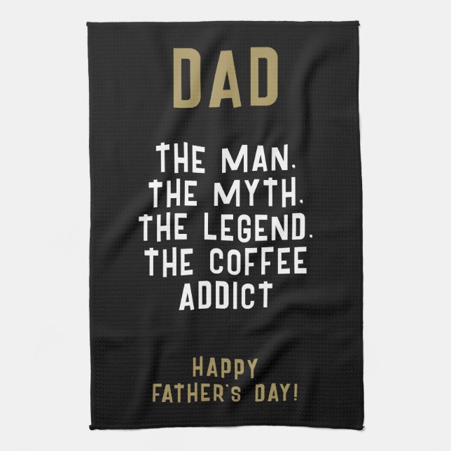 Paño De Cocina Papa Man Myth Legend Coffee Addict Funny (Vertical)