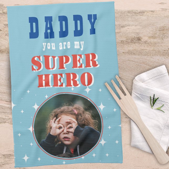 Paño De Cocina Papá mi superhéroe Fun Photo Fathers Day (Subido por el creador)