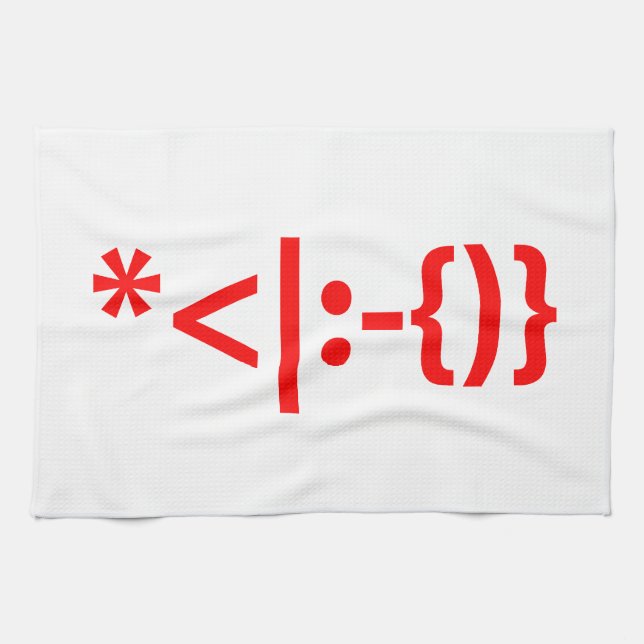 Paño De Cocina Papá Noel con emoticonos de Navidades barba (Horizontal)