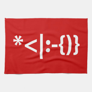 Paño De Cocina Papá Noel con emoticonos de Navidades barba