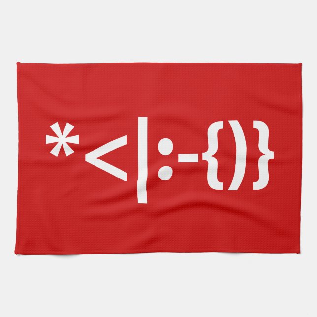 Paño De Cocina Papá Noel con emoticonos de Navidades barba (Horizontal)