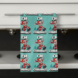 Paño De Cocina Papá Noel Divertido Patrón Divertido Navidad