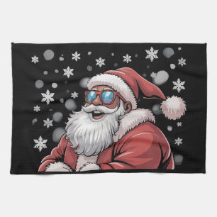 Paño De Cocina Papá Noel negro africano americano Navidad