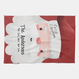 Paño De Cocina Papá Noel personalizado Feliz Navidad