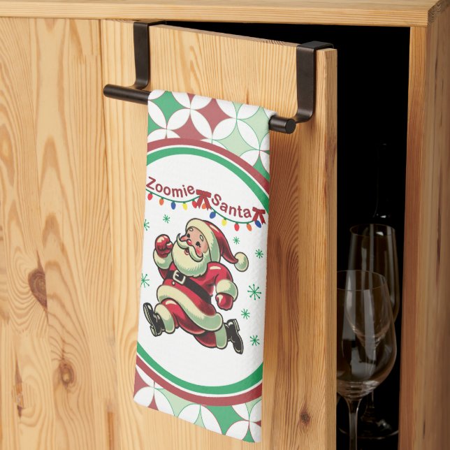 Paño De Cocina Papá Noel Zoomie Navidad (Pliegue de tercios)