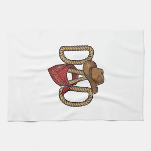 Paño De Cocina Papá vaquero cuerda sombrero bandana grabado vinta