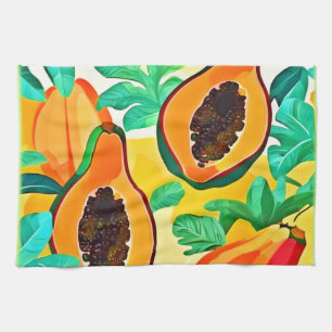 Paño De Cocina Papaya tropical pop Art