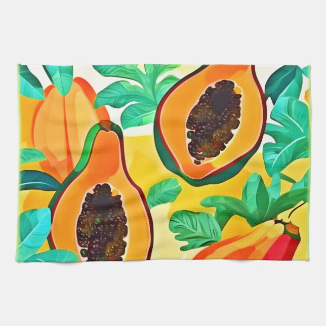 Paño De Cocina Papaya tropical pop Art (Horizontal)