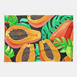 Paño De Cocina Papaya y deja un patrón fresco