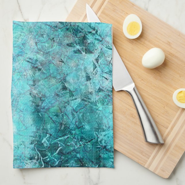 Paño De Cocina Papel de neón azul crudo (Doblado Cuarto)