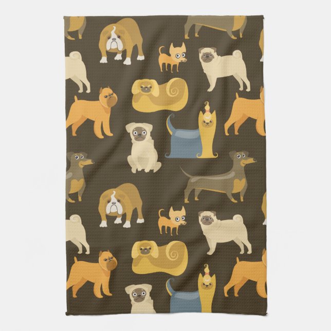 Paño De Cocina Papel pintado diverso de los perros (Vertical)