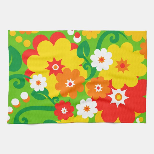 Paño De Cocina Papel pintado divertido Flower Power (Horizontal)