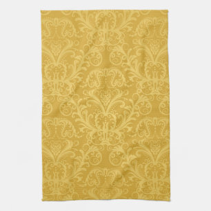 Paño De Cocina Papel pintado floral de oro de lujo