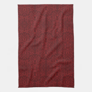 Paño De Cocina Papel pintado floral rojo detallado