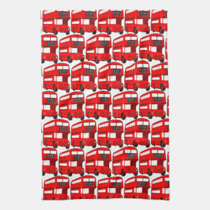 Paño De Cocina Papel pintado rojo del autobús del autobús de do