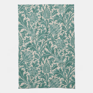 Paño De Cocina Papel pintado vintage de cardo azul teal de Willia