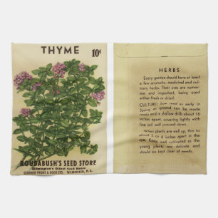 Paño De Cocina Paquete de semillas vintage, hierba de tomillo, pa