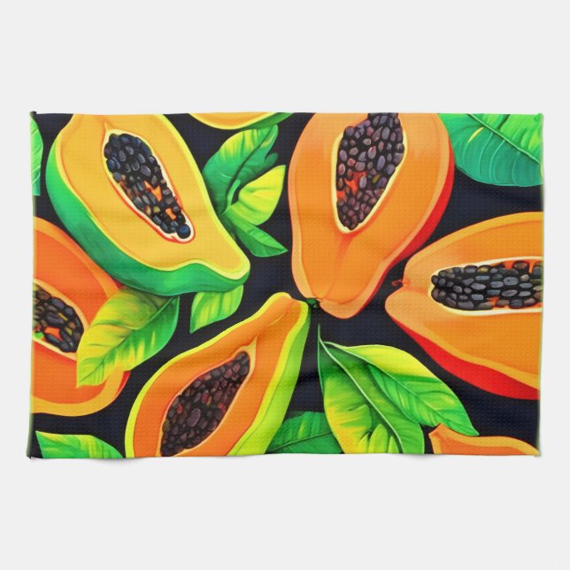 Paño De Cocina Paraíso de Papaya Tropical (Horizontal)